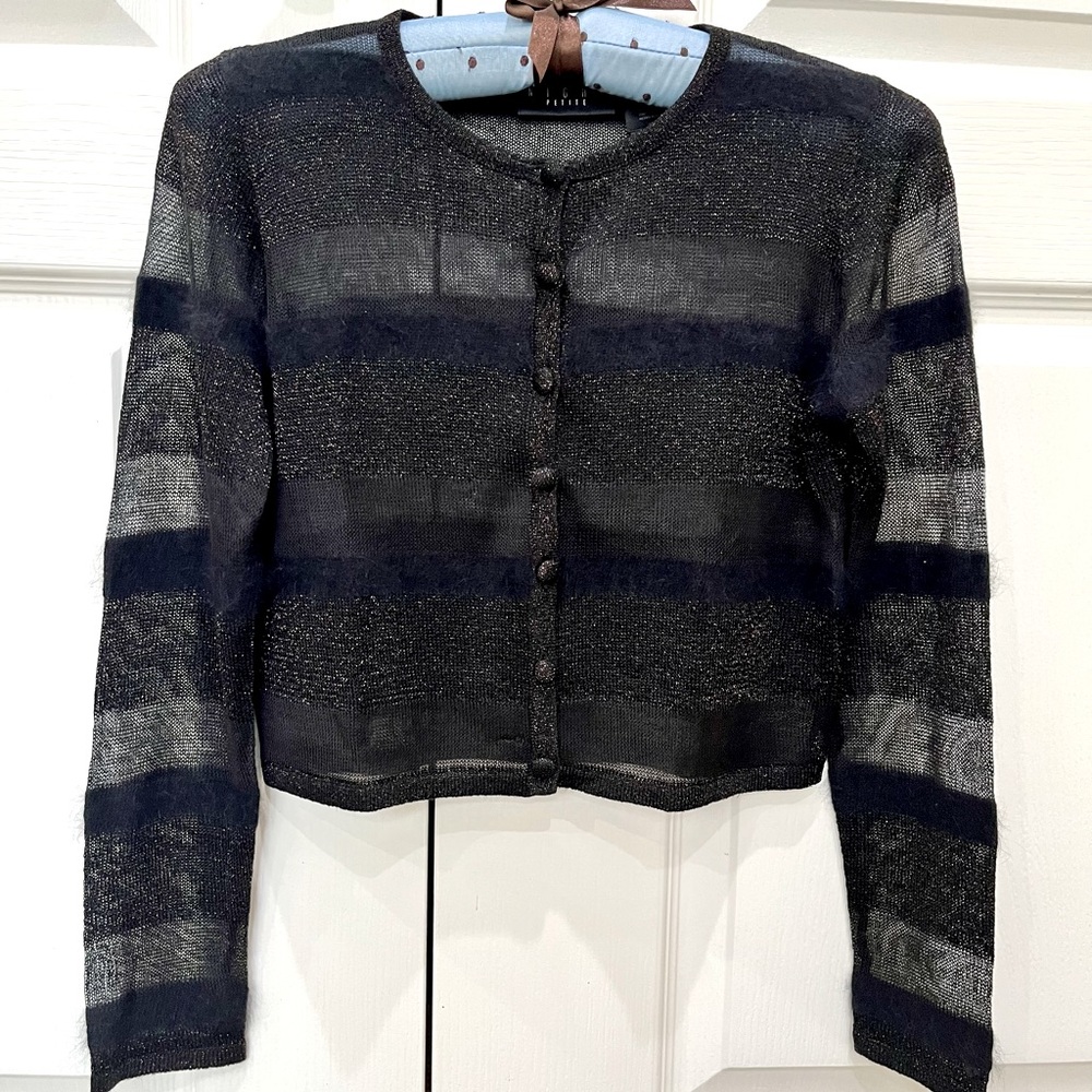 Liz Claiborne Night Sheer Black Cocktail Cardigan